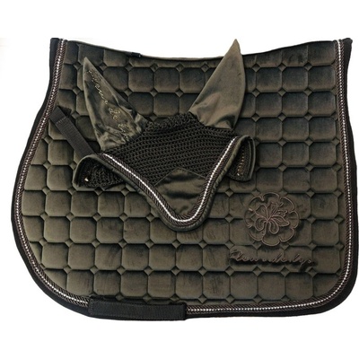 Fleur de lys Set Velvet plstenka a ušaňa čokoládová