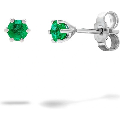 Blink-Blink napichovacie náušnice z bieleho zlata so Smaragdom 3187BSmG