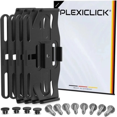 Čierny neviditeľný držiak ŠPZ Plexiclick V1 Black (110 mm)