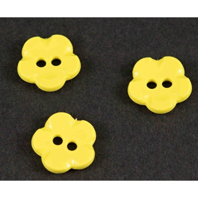 Gombík v tvare kvetinky - žltá - priemer 1,5 cm