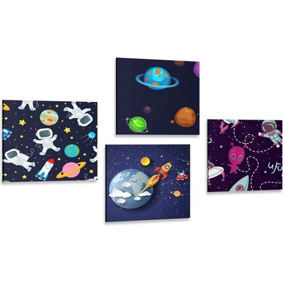 Set obrazů vesmírný svět - 4x 60x60