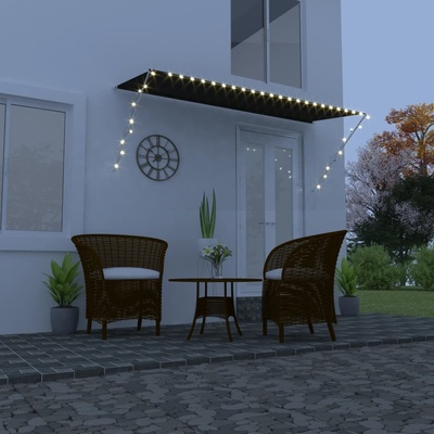Nabytek XL Zatahovací markýza s LED světlem 350 x 150 cm antracitová