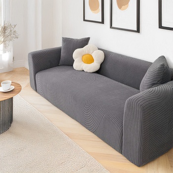 Takoy Poťah na sedačku vzor pruhovaný 4 sed tmavo šedý