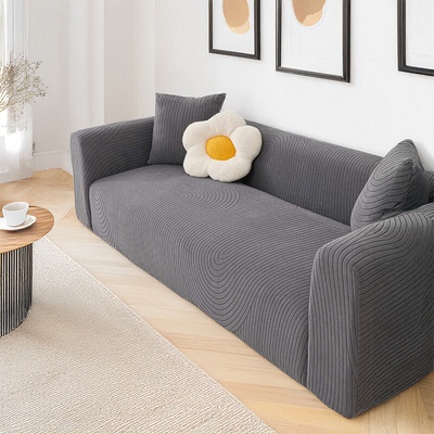 Takoy Poťah na kreslo vzor pruhovaný tmavo šedý