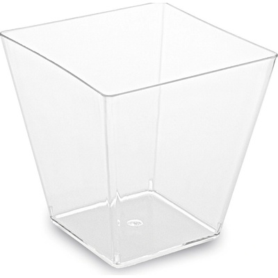 WIMEX. Fingerfood 66321, plastový pohárik, hranatý, PS, 100ml 5,9x5,9x5,4cm , číry