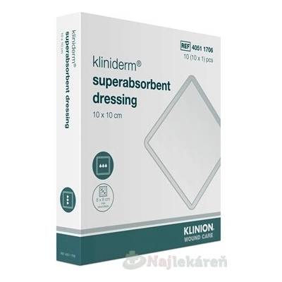 Kliniderm superabsorbent dressing krytie superabsorpčné sterilné 10 x 10 cm 10 ks