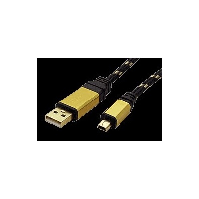 Roline 11.02.8822 Gold USB 2.0 kabel USB A(M) - miniUSB 5pin B(M), 1,8m