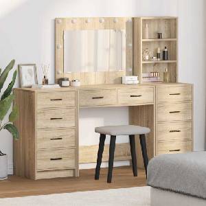vidaXL Тоалетка 3 бр. Сонома дъб 78, 5 x 41 x 135 см (3334211)