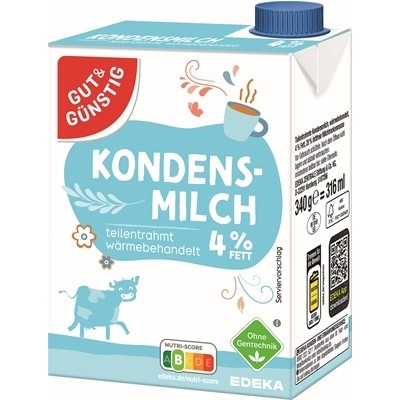 G&G Kondenzované mléko 4%, 340 g