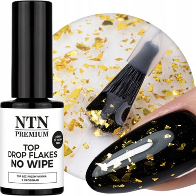 Hybridný vrchný lak NTN 7g Top Drop Flakes Golden No Wipe - Bez Výpotku
