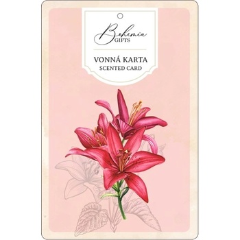 Bohemia Gifts Aromatická karta velká 10,5 x 16 cm Červené květiny