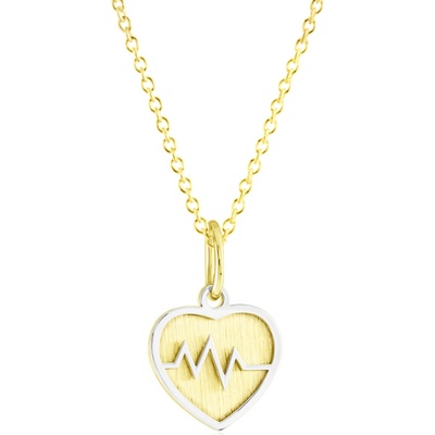 Gemmax Zlatý řetízek s přívěskem srdeční tep GLSCN-42551-36261