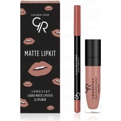 Golden Rose Matte Lipkit Warm Nude sada na líčenie pier 5,5 ml
