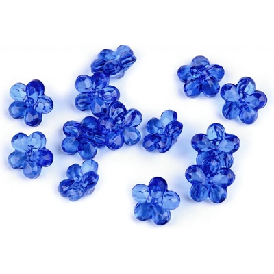 Prima-obchod Plastové knoflíky / korálky květ Ø12 mm, barva 6 modrá královská