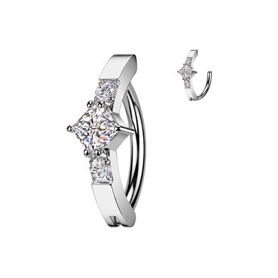 Šperky4U piercing do pupíku se čtvercovým zirkonem WP0093