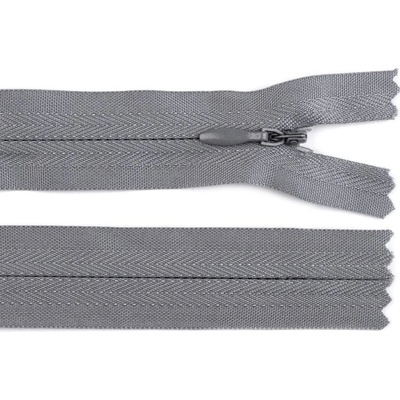 Spirálový zip skrytý No 3 délka 20 cm, malé, 316 šedá neutrální
