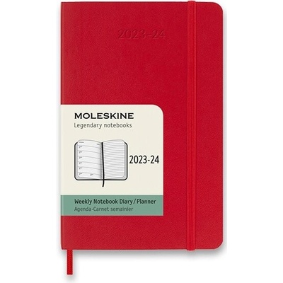 Moleskine A6 týždenný 2023-24 červený