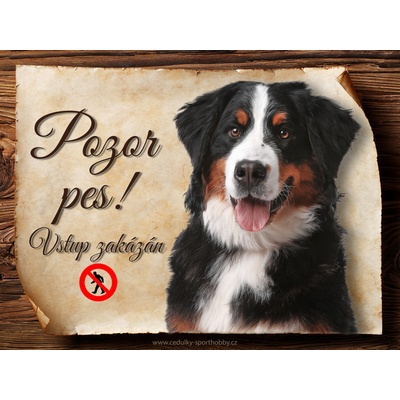 Sport hobby Cedulka Bernský salašnický pes II Pozor pes zákaz CP1565 20 x 15 cm