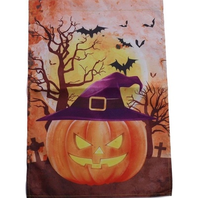 Dekorace Halloween vlajka s prošitým lemem 46x32cm