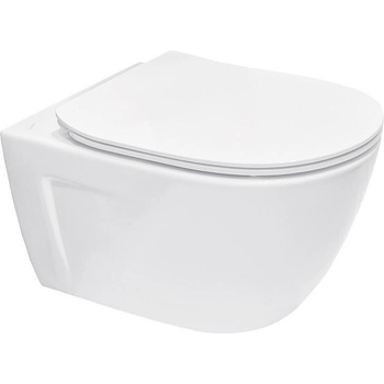 Roca Комплект стенна тоалетна чиния, скрит монтаж, Happy-N Rimlless + седалка забавено падане Slim (WQ8F30900008001)