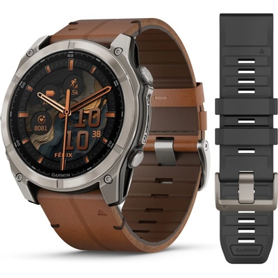 Garmin Fenix 8 51mm AMOLED Sapphire Titanium/Brown leather 010-02905-40