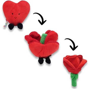 Les deglingos-flipetz Flipetz 2в1 Плюшено сърце / роза - червено