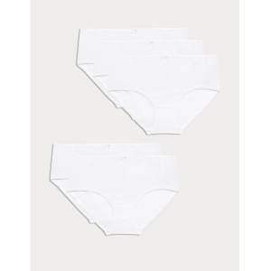 Marks & Spencer Миди бикини от памук Lycra®, 5 опаковки Marks & Spencer бели Marks & Spencer | Byal | ЖЕНИ | S