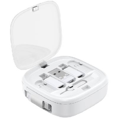 Ud7603 Пътуващ комплект с usb-c удължители, редуктори, игла и стойка - бял (85639)