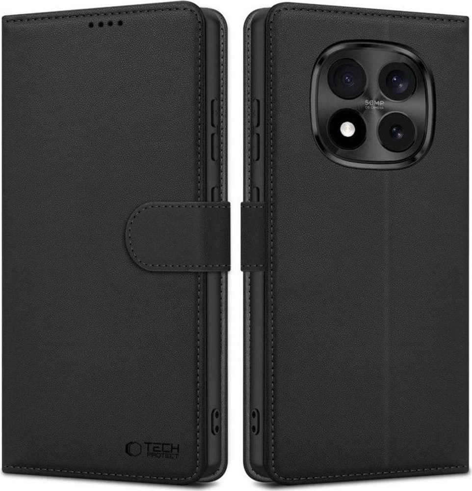 Tech-Protect Кожен Калъф с Джобове за Xiaomi Poco M8 Pro, Tech-Protect Wallet Book Case, Черен (5906302352906)