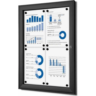 A-Z Reklama CZ Vitrína interier-exterier SCS4xA4C9005 pro prospekty 4xA4 - Černá