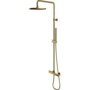 Omnires Y - Душ комплект с термостат, диаметър 25 cm, четкано злато Y1244SUGLB (Y1244SUGLB)