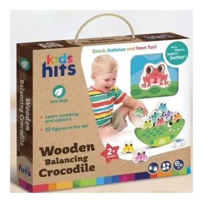 KIDS HITS Дървена игра с умения за балансиране на крокодил
