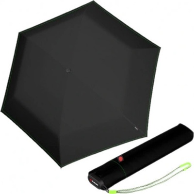 Knirps US.050 neon black ľahký dámsky skladací plochý dáždnik černý