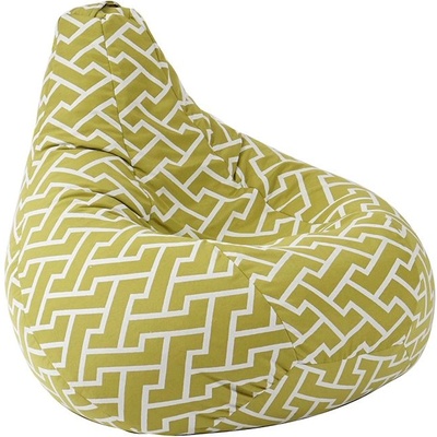 PUFRELAX Пуф круша за деца 4-14 г. , Nirvana Light, Zippity Green, Перящ се калъф, Пълнеж от Полистиролни перли, 160л (PUF-G-NL-PT-ZIG)