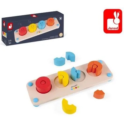 Janod - Дървен образователен пъзел - Дроби (J05072)