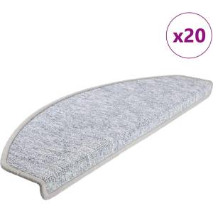 vidaXL Изтривалки за стълби, 20 бр. , 65x24x4 см, светлосиви, полукръгли, големи (3365792)