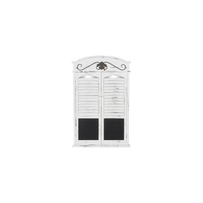 DEKODONIA Стенно огледало DKD Home Decor Огледало Черен Дървен Прозорци Бял (60 x 7 x 94 cm)