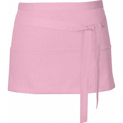 Link Kitchen Wear Krátká barmanská zástěra se třEma předníma kapsama Pink Pantone 1895 X983