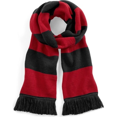 Beechfield pruhovaná šála Stadium černá červená – Sleviste.cz