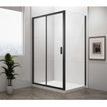 POLYSAN Easy Black - Душ кабина 110x80 см, ляв/десен вариант, прозрачно стъкло/матово черно EL1115B-02 (EL1115B-02)