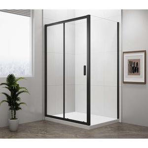POLYSAN Easy Black - Душ кабина 110x80 см, ляв/десен вариант, прозрачно стъкло/матово черно EL1115B-02 (EL1115B-02)