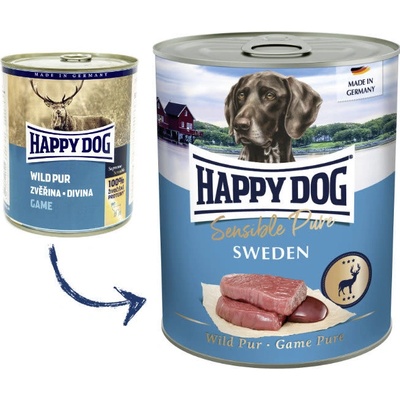 Happy Dog Wild Pur Sweden zvěřinová 800 g