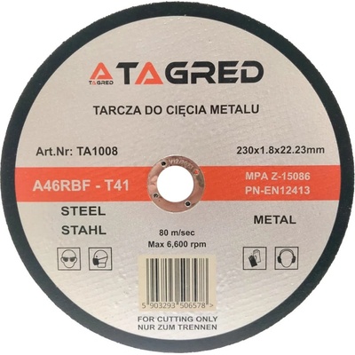 Tagred Kotúč na rezanie 230 x 22,2 x 1,8 mm TA1008