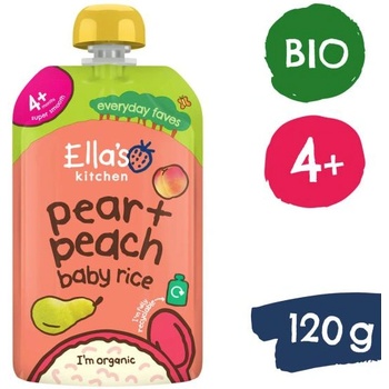 Ella's Kitchen BIO Детски ориз, круша и праскова (120 г)