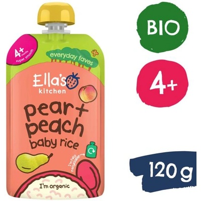Ella's Kitchen BIO Детски ориз, круша и праскова (120 г)