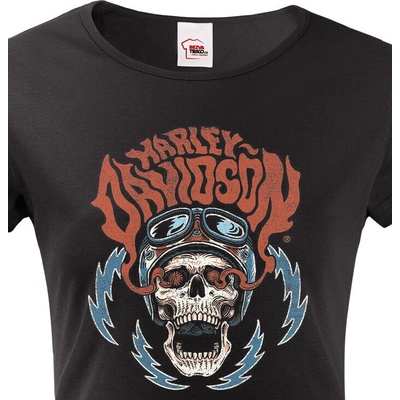 Bezvatriko.cz 1938 Dámské tričko Harley-Davidson 17 Černá