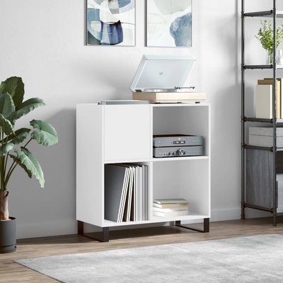 vidaXL Шкаф за грамофонни плочи бял 84, 5x38x89 см инженерно дърво (831780)
