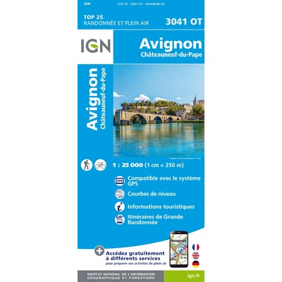 mapa Avignon, Chateauneuf-du-Pape 1:25 t.