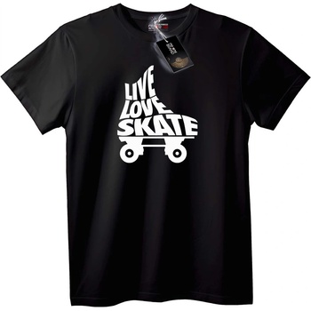 NOONEBRAND Тениска Живей Обичай Скейт Ролер - 2XL, Black