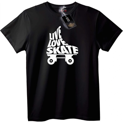 NOONEBRAND Тениска Живей Обичай Скейт Ролер - 2XL, Black